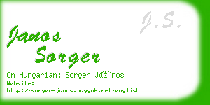 janos sorger business card